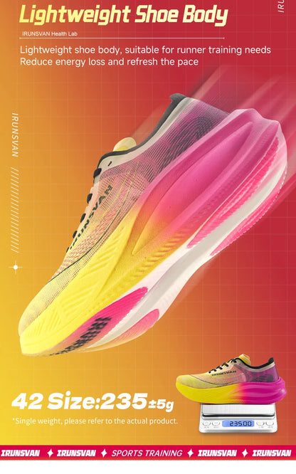 IRUNSVAN Carbon Plate Marathon Running Shoes, Professional Stable Support, Shock Absorption, Ultra-Light Rebound Sports Shoes