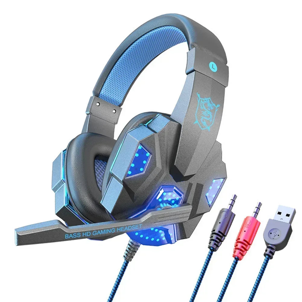 Creative Wired Gaming Headset with Microphone – LED Light Bass Stereo Gaming Headphones for PC, PS4, PS5, Xbox – High Quality Gaming Headset