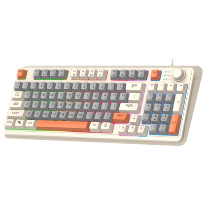 K82 Gaming Keyboard Glows Wired USB Desktop PC/Notebook Available 19-key punchless knob to adjust volume