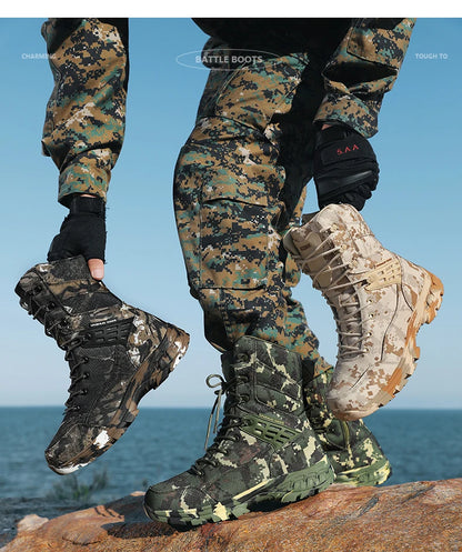 Hiking Shoes Men Boots Wear-resistant Breathable Casual Sports Shoes Men Ankle Boots Comfortable Outdoor High-top Boots Men