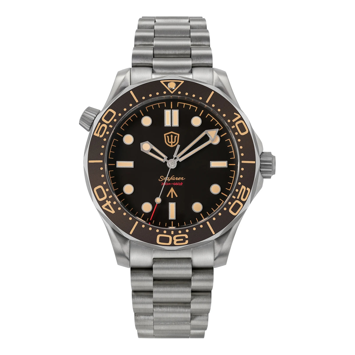 Watchdives 42mm Seafarer Grade 2 Titanium NTTD Dive Watch WD007Q V2 VH31 Sweep Second Quartz Movement Luminous Sapphire Watches