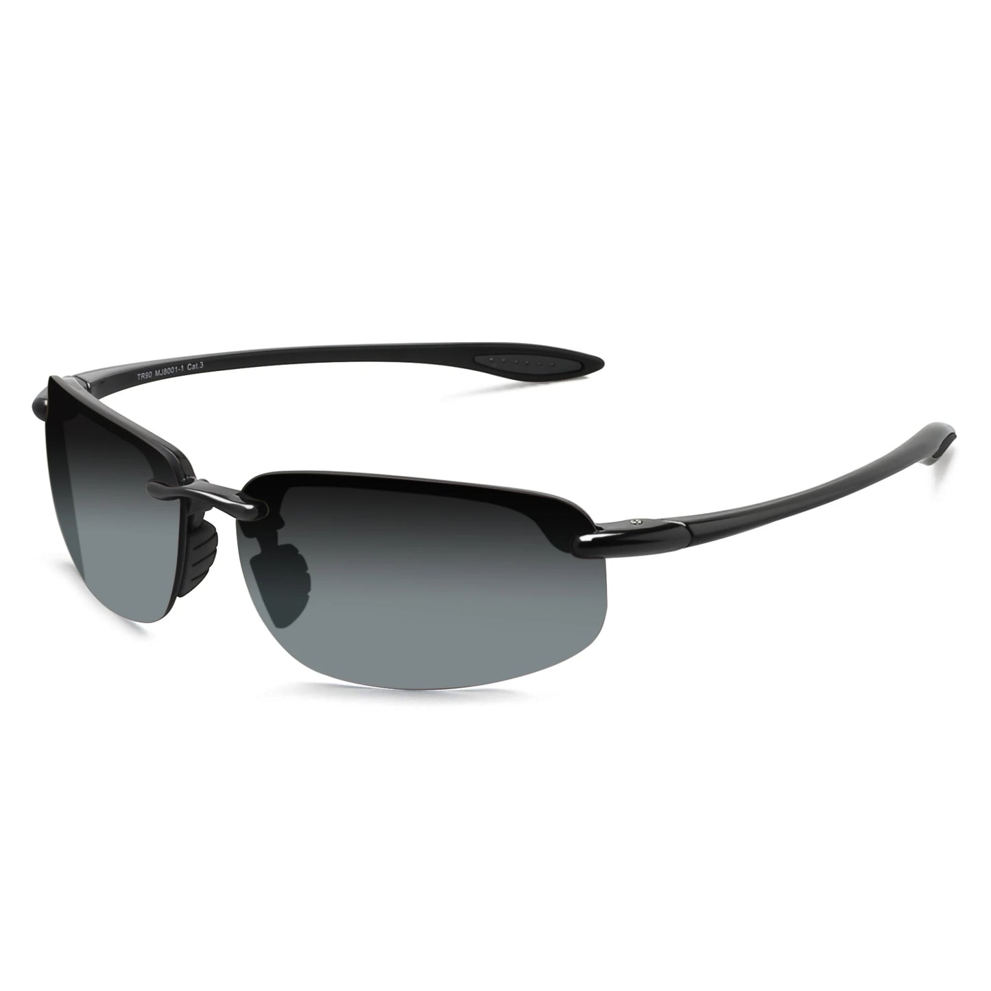 JULI Sports Sunglasses for Men Women TR90 Rimless Frame UV400 Protection for Cycling Running Fishing Baseball Driving 8001