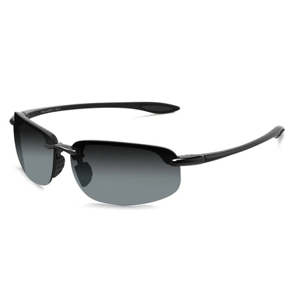 JULI Sports Sunglasses for Men Women TR90 Rimless Frame UV400 Protection for Cycling Running Fishing Baseball Driving 8001