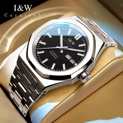 CARNIVAL Mens Mechanical Watch Brand Luxury Sapphire NH36 Movement Automatic Wrist Watches 50m Waterproof for Men Reloj Hombre