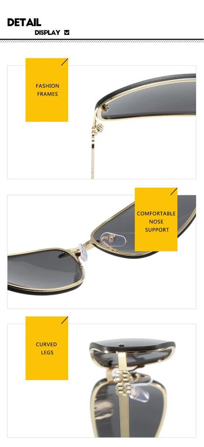 Oval Frameless Y2K Luxury Sunglasses Brand Design High-end Styling Punk Sunglasses Outdoor Retro Personality Sunglasses Women