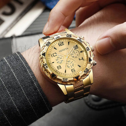 1/4PCS Fashion Business Men Watch Luxury Big Dial Mens Quartz Wristwatches Clock Gift Reloj Hombre（Without Box）