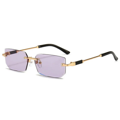 Trendy Rimless Sunglasses for Men Women Fashion Frameless Rectangle Sun Glasses Retro UV400 Shades Summer Goggles Eyewear
