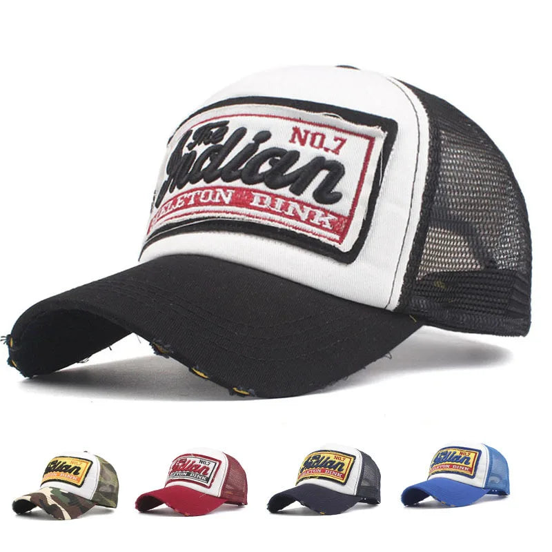 Casquette de baseball brodée avec lettrage, pour hommes et femmes, en maille respirante pour l'été, casquette snapback unisexe, style hip-hop, trucker, « Bone Gorras »