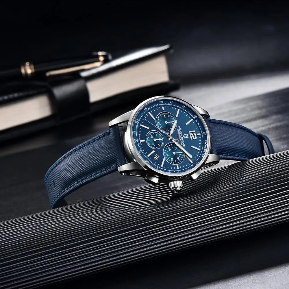 Pagani Design For Mens Watch Chronograph Japan Vk63 Sport Quartz Wristwatch Sapphire Date 100m Waterproof Reloj Hombr Masculino