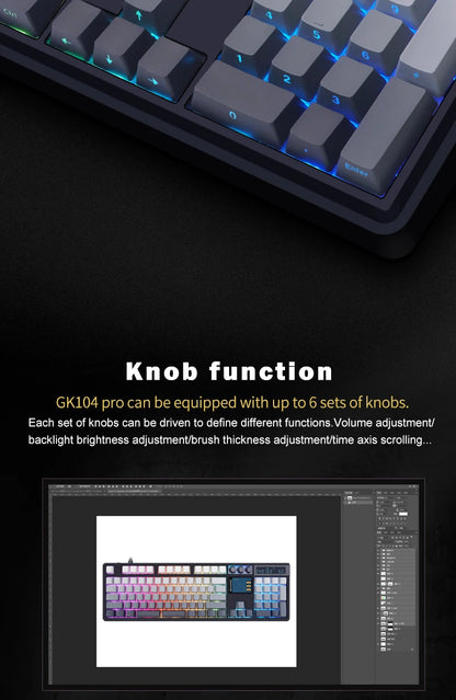 SKYLOONG GK104 Pro Wireless Mechanical Keyboard 100% Custom Keyboard Hot-Swapp Low-noise Switch for PC Gamer office Accessoies