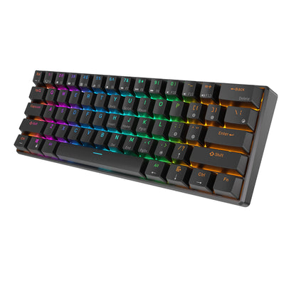 Teclado Mecânico Gaming RK Royal Kludge RK61 2.4G Sem Fios Bluetooth Tri-Mode 61 Teclas RGB Retroiluminado Mini Hot-swappable