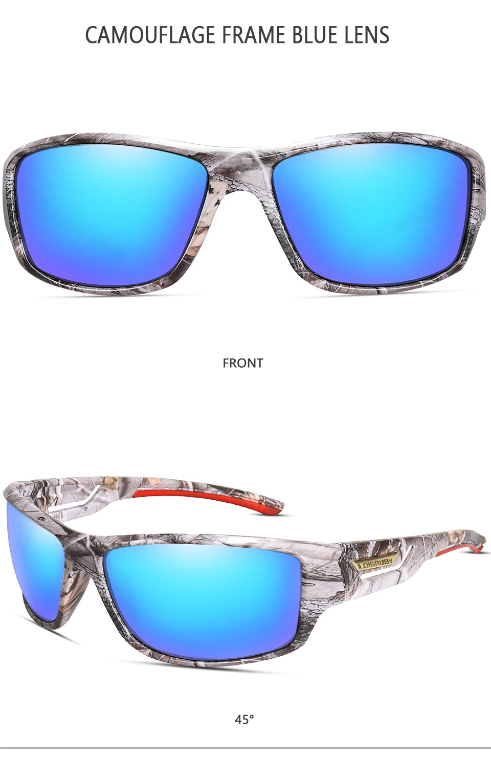 LOISRUBY Camouflage Polarized Cycling Driving Sunglasses Outdoor Tacakle Protection Sports Fishing Running Goggles