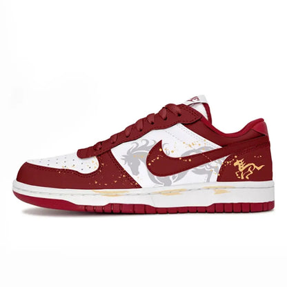 Individuell gestaltete Sneaker Nike Big Steed Crimson Chinesisches Neujahrsfest des Pferdes Herren-Skateschuhe