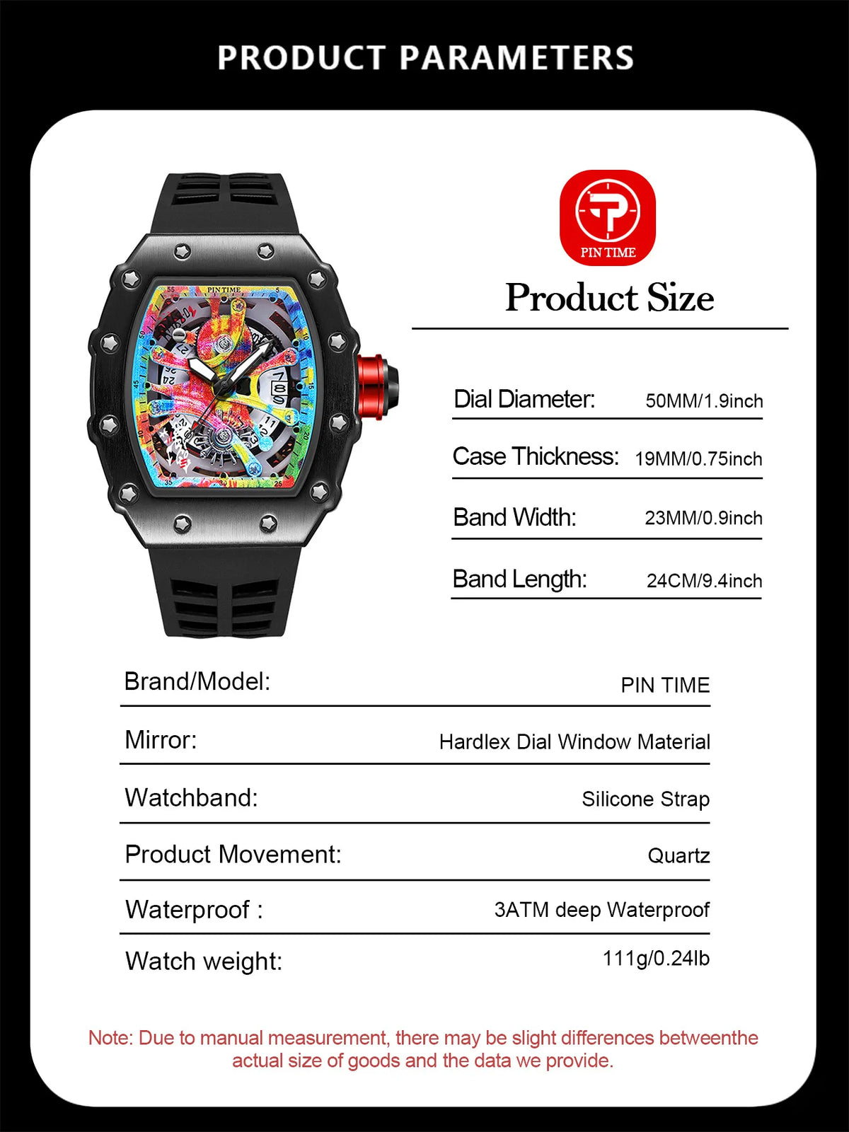Luxury Watch Men Wrist Watches Tonneau Multifunction Graffiti Dial Auto Date Waterproof Sports Casual Clock Men Quartz Watches