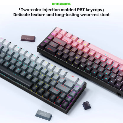 K68 68Key Wireless Mechanical Keyboard Tri-mode Connection, Full Key Hot Swap, RGB lighting Effects, L