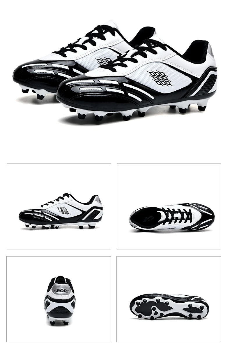 Chaussures de Football pour hommes, bottes de Football sur gazon, clous de sol fermes, baskets antidérapantes pour garçons, baskets originales d'entraînement sur le terrain en plein air