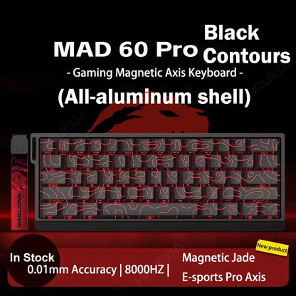 MADLIONS Mad 60he Mad60HE Mad 68HE Teclado mecánico para gaming personalizado con interruptor magnético, cableado, hot swap y tasa de sondeo de 8K