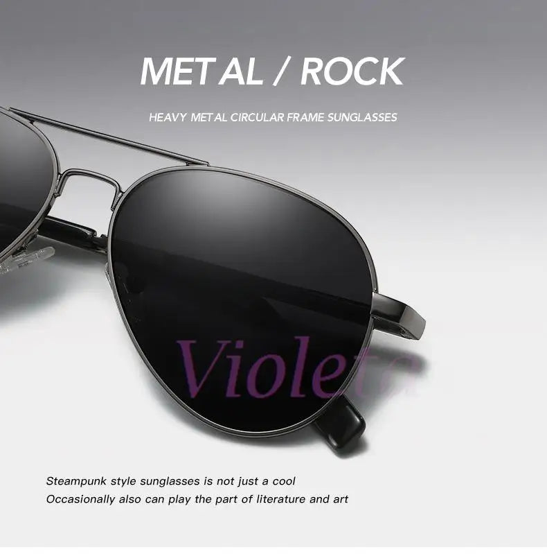 Punk Rock Polarized Sunglasses Color Film Sunglasses Han Edition Mirror Face Fashion Sun Glasses T1001