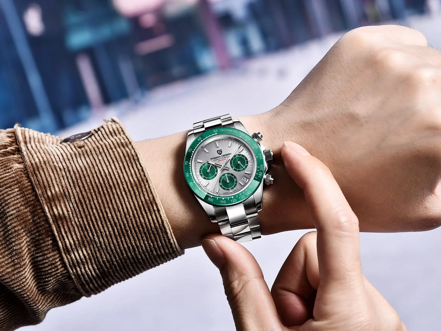 PAGANI DESIGN Men Exquisite Quartz Watch Luxury Choice VK63 Sapphire Mirror Stainless Steel Calendar Small Three-Pin Chronograph
