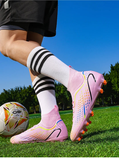 Men's Outdoor Football Boots FG/TF Professional Training Soccer Shoes Cleats Turf Futsal Match Grass Unisex Non-Slip Breathable
