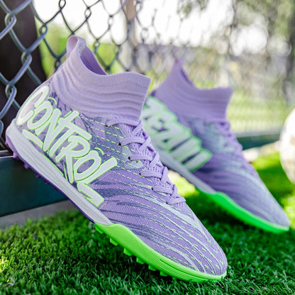 Nouveaux hommes bottes de Football crampons baskets haut de gamme chaussures de Football de haute qualité antidérapant Futsal herbe Match intérieur vente chaude FG/TF