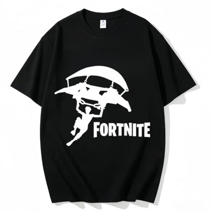 Fortnite Rundhals-T-Shirt für Erwachsene, unisex, Gaming-Dance-Mode, neu, aus reiner Baumwolle, kurzärmeliges Oberteil, perfekt für Freizeit und Urlaub