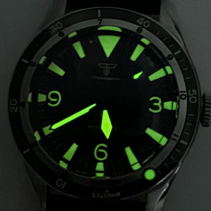 Tandorio NH35A PT5000 Mechanical Mens Watch 20BAR Waterproof Sapphire Luminous Red Black Dial Stainless Steel Bracelet New Clock