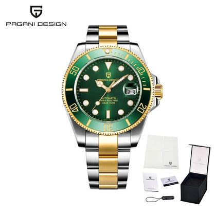 PAGANI DESIGN Diving Watch Mechanical Automatic Watch 316L Stainless Steel UltraBright Luminous Watch Top Luxury Watches for Man