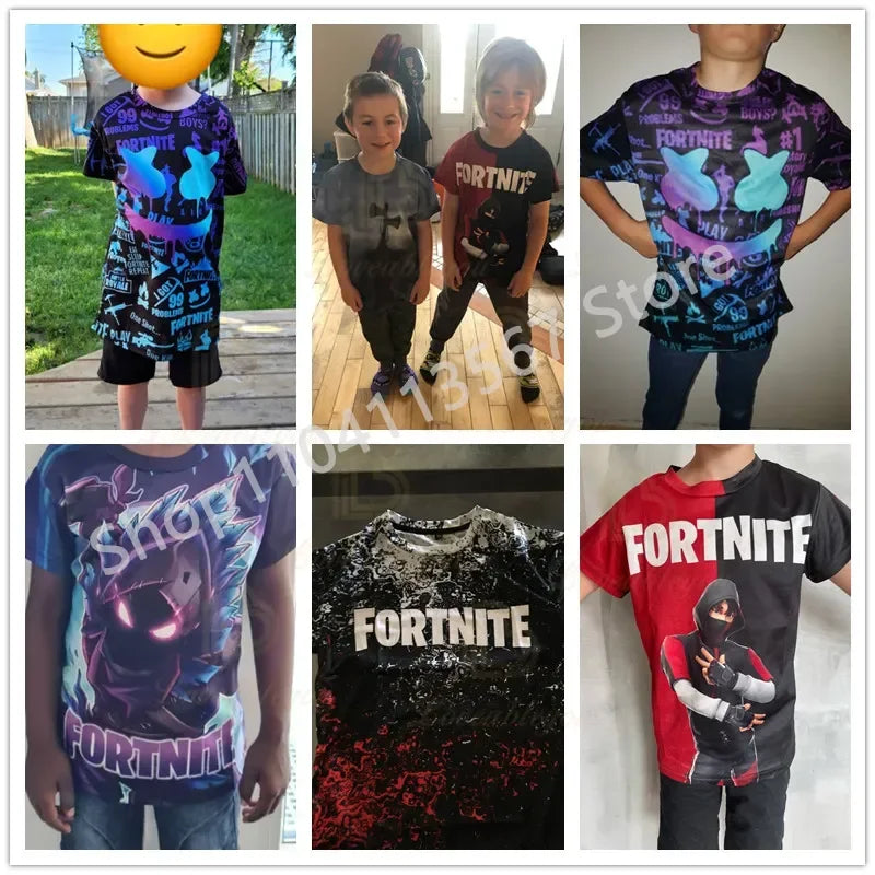 Christmas 3D T-shirt Zero Triggerfish Fortnite T-Shirt, Competitive Game Streetwear for Kids, Boys and Girls, Harajuku Teen Tees