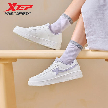 Sapatilhas Brancas Xtep para Mulher 2026 Primavera, Casal, Versáteis, Modernas, Casuais, Sola Grossa com Aumento de Altura, Calçado Desportivo Feminino 874118319851
