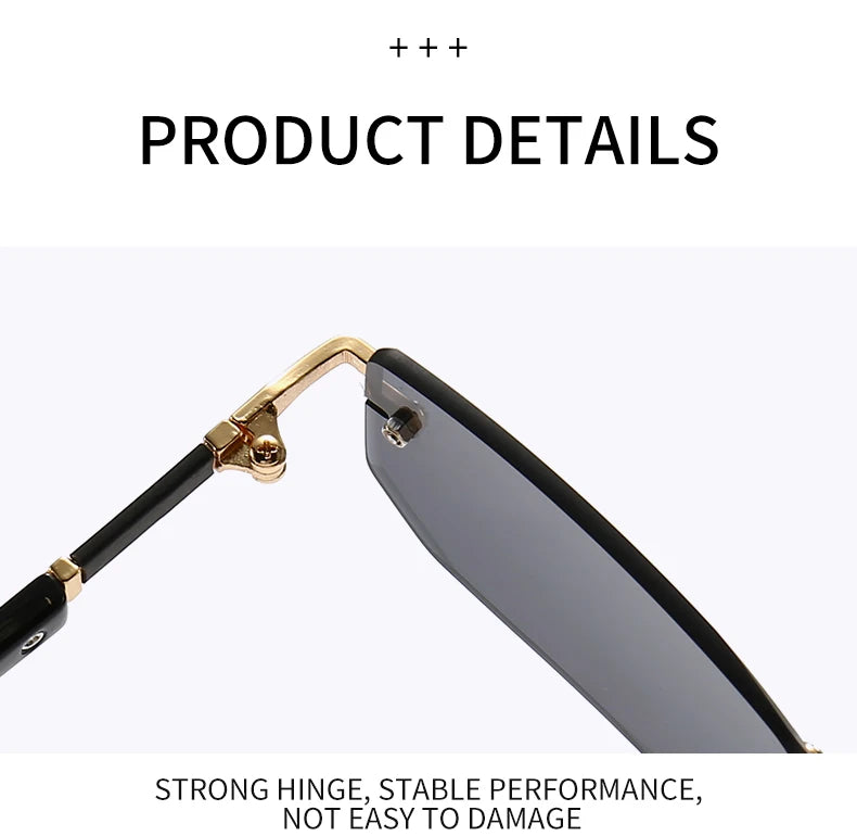 10 Pairs Per Set Wholesale Sunglasses For Women Fashion Rectangle Rimless Outdoor Eyewear Simple Casual Square Sun Glasses