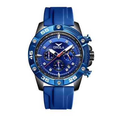 ONOLA New Fashion Casual Men's Watch Multi functional Fluorescent Tape Waterproof Quartz Military Watch Men's Clock High Quality
