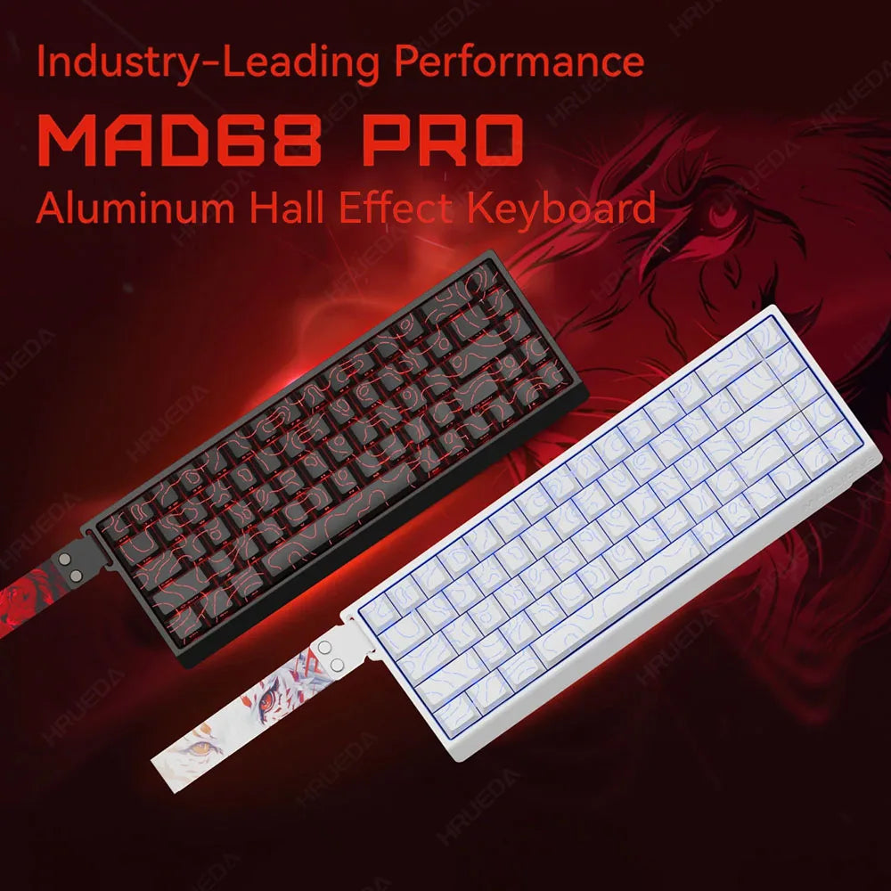 MADLIONS Mad 60he Mad60HE Mad 68HE Teclado mecánico para gaming personalizado con interruptor magnético, cableado, hot swap y tasa de sondeo de 8K