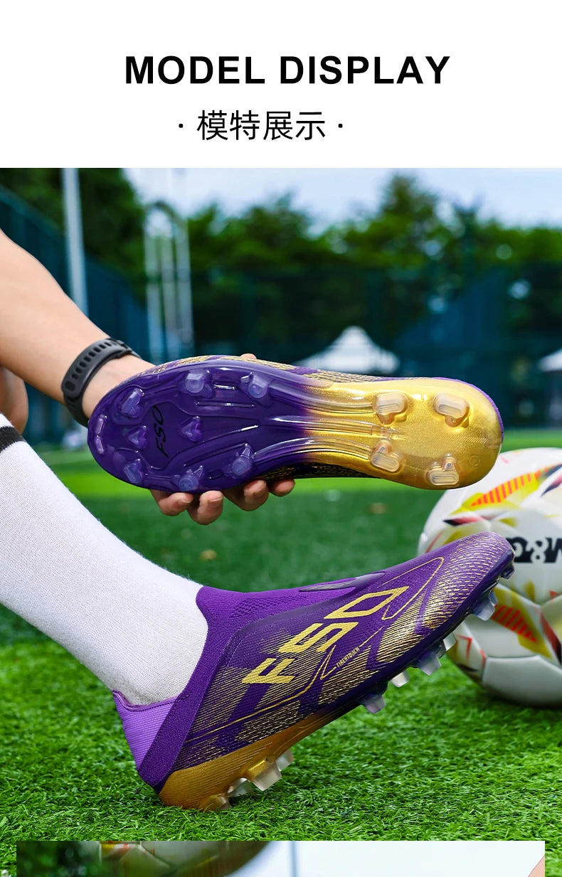 New Men's Football Boots Non-Slip Boys Outdoor Hot-Selling Soccer Shoes Grass Match Sneakers High-Quality Cleats High-Top Lightweight