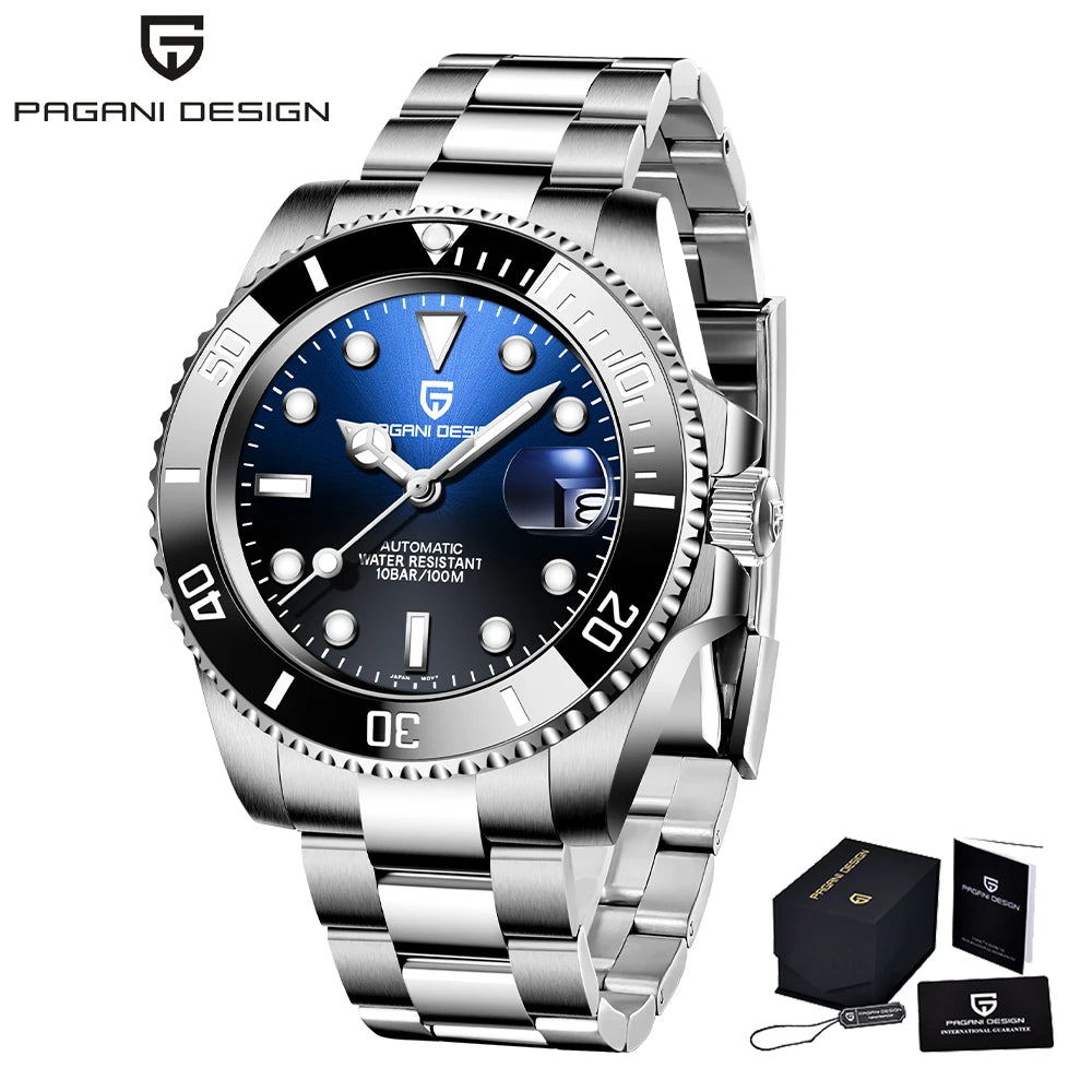PAGANI DESIGN Fashion Men's Sports Automatic Mechanical Watch NH35 Stainless Steel Sapphire waterproof watch reloj hombre PD1661