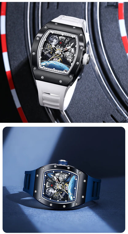 Automatic Mechanical Skeleton Watch Sports Premium Custom Logo Hollow Out Wristwatch for Active Lifestyle