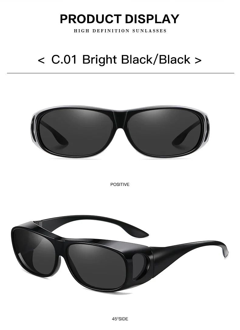 2025Polarized Sunglasses Fit Over Eye Glasses Driving Wrap Shield Goggles Fishing Glasses Sports Sunglasses Night Vision Glasses