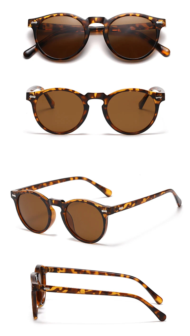 Peekaboo polarized sunglasses for men korean fashion driving round sun glasses for women uv400 green brown summer accessories