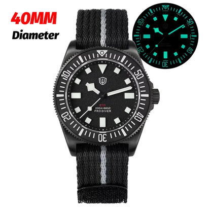 Watchdives EXD 40Mm Titanium Dive Watch Men's VH31 Sweep Quartz Watches 200 Waterproof AR Sapphire BGW9 Luminous 316L Wristwatch