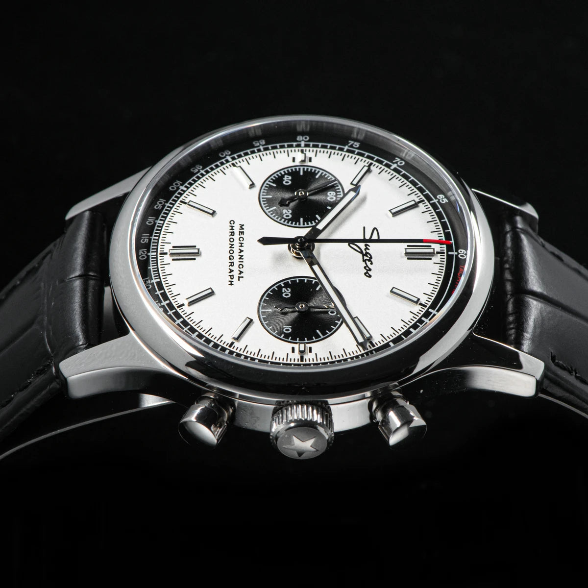 40mm Men Army Watch 1963 Pilot Mechanical Sugess Panda Wristwatch Sapphire Air Force Watches Chronograph Official ST1901Movement