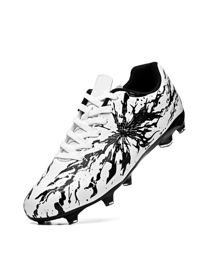 Chaussures de football pour hommes AG/FG pour terrain ferme, crampons en caoutchouc antidérapants, respirantes en PU, pour adultes, pour la pratique et la compétition de football en extérieur.