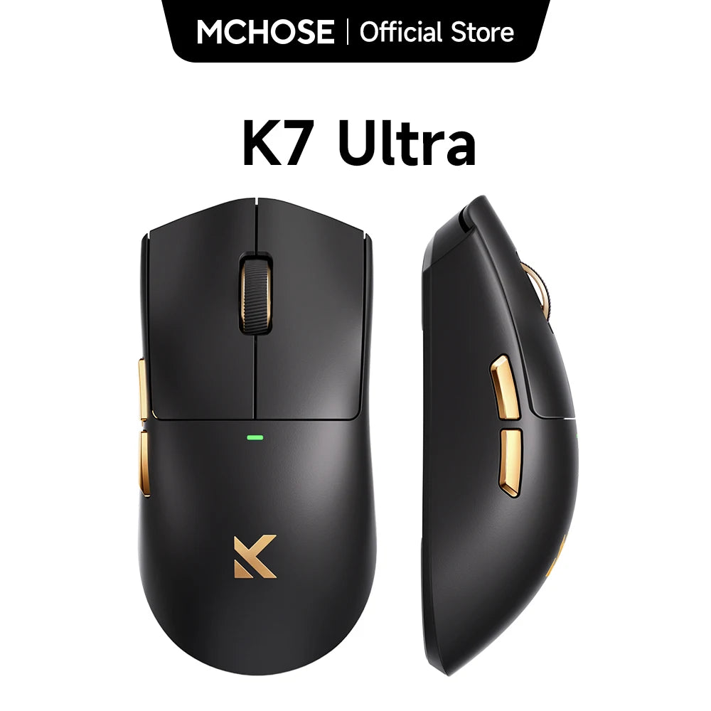 MCHOSE K7 Ultra bezdrátová herní myš PAW3950, duální frekvence dotazování 8K, lehká konstrukce, magnetický bezdrátový nabíjecí dok, e-sport a kancelář