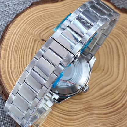 Tandorio NH35A PT5000 Mechanical Mens Watch 20BAR Waterproof Sapphire Luminous Red Black Dial Stainless Steel Bracelet New Clock