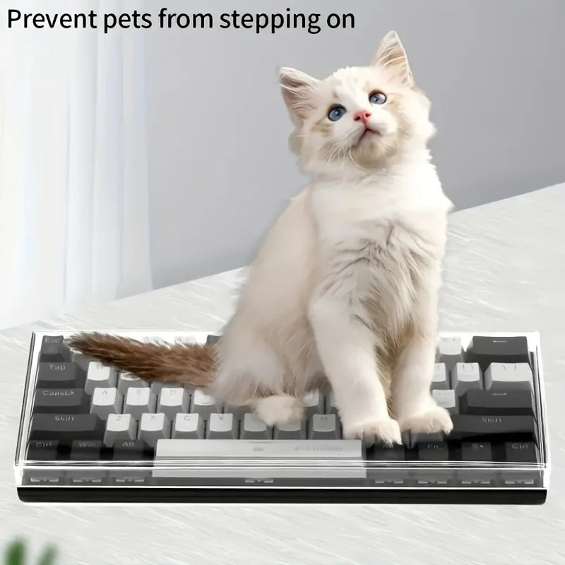 Funda protectora transparente de acrílico para teclado mecánico, cubierta antipolvo para teclado de 60/61/64 96 98104/108 teclas y cubierta para ratón
