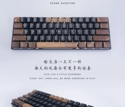 handmade custom wood keycap for mechanical keyboard walnut solid wooden keycaps spacebar Esc Cherry mx switch OEM Profile