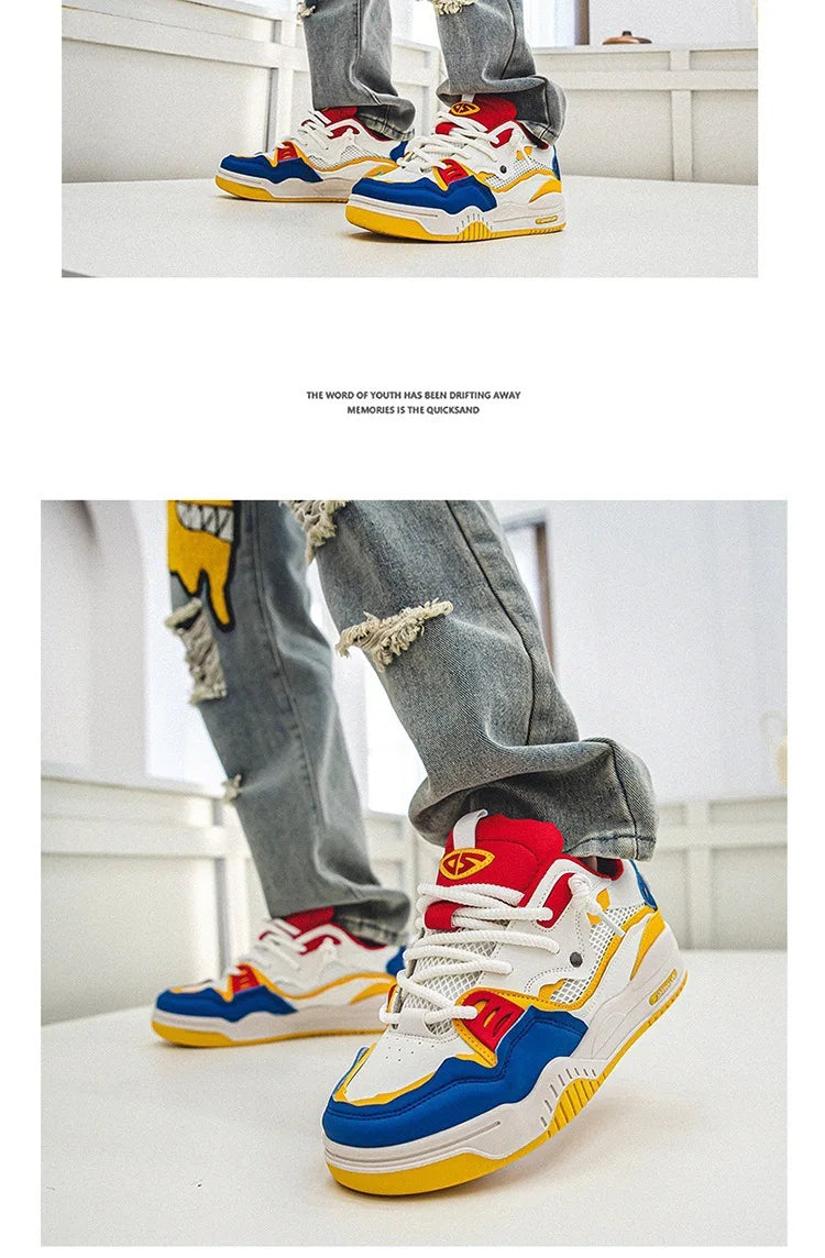 Zapatillas casual de malla para hombre, cómodas zapatillas de running masculinas con cordones, zapatos de skate con plataforma para hombre, zapatillas deportivas para estudiantes