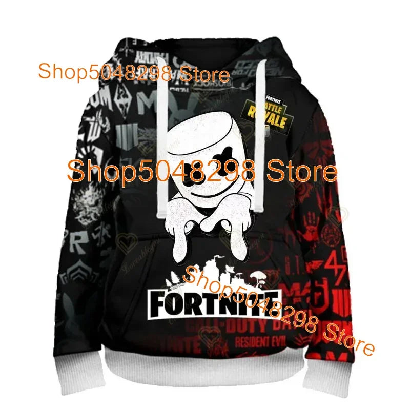 Men’s and Women’s Hoodie with 3D Battle Royale Fortnite Victory Print, Hooded Streetwear Sweatshirts for Boys and Girls