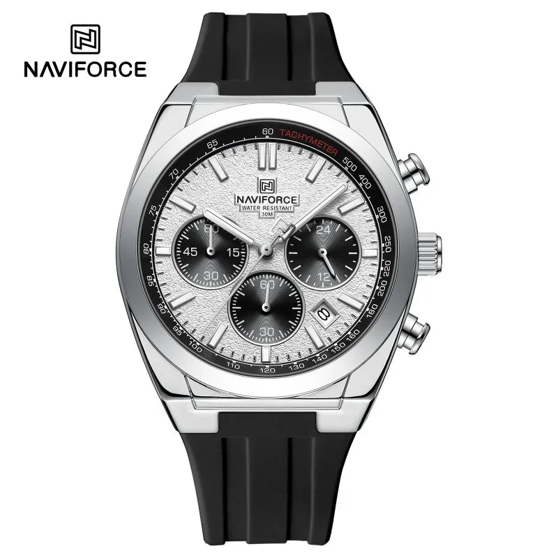 Ανδρικό ρολόι χειρός NAVIFORCE – Πολυτελές και σπορ στυλ, μηχανισμός χαλαζία, ένδειξη 24 ωρών, παράθυρο ημερομηνίας, χρονογράφος, αδιάβροχο – Ιδέα για δώρο για άνδρες
