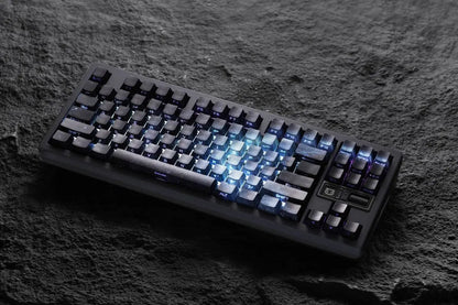 Keycap PBT trasparenti Cherry con incisione laterale e sfumatura Purple Galaxy, 135 tasti, compatibili con tastiere meccaniche 60/64/84/98/108