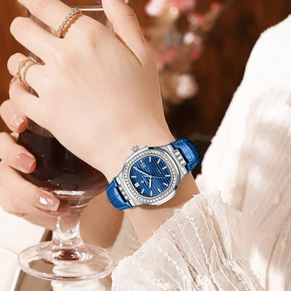 New Fashion BANGWEI Elegant Luxury Quartz Woman Watch Simple Dial Diamond Retro Leather Date Waterproof Luminous Women's Watches